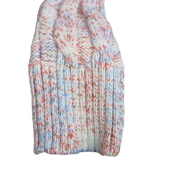 NEW J.CREW Factory Pullover Cableknit Sweater Red White Blue Americana Medium - Picture 6 of 15